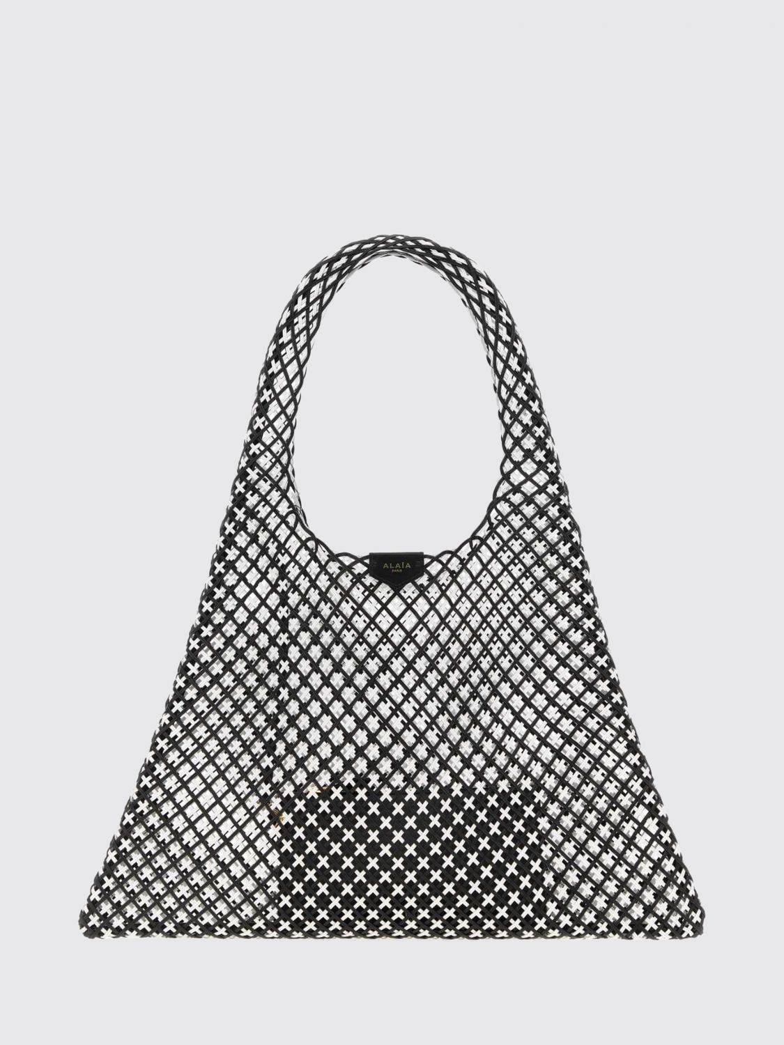 one piece perforated leather tote bag with inner pouch