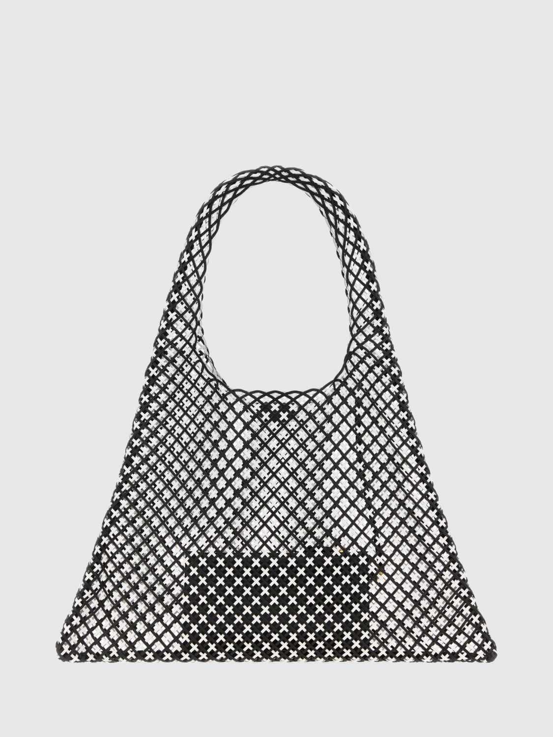 one piece perforated leather tote bag with inner pouch