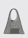 one piece perforated leather tote bag with inner pouch
