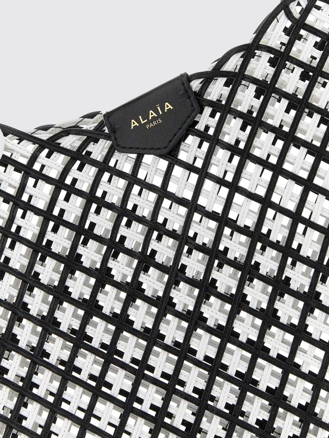 one piece perforated leather tote bag with inner pouch