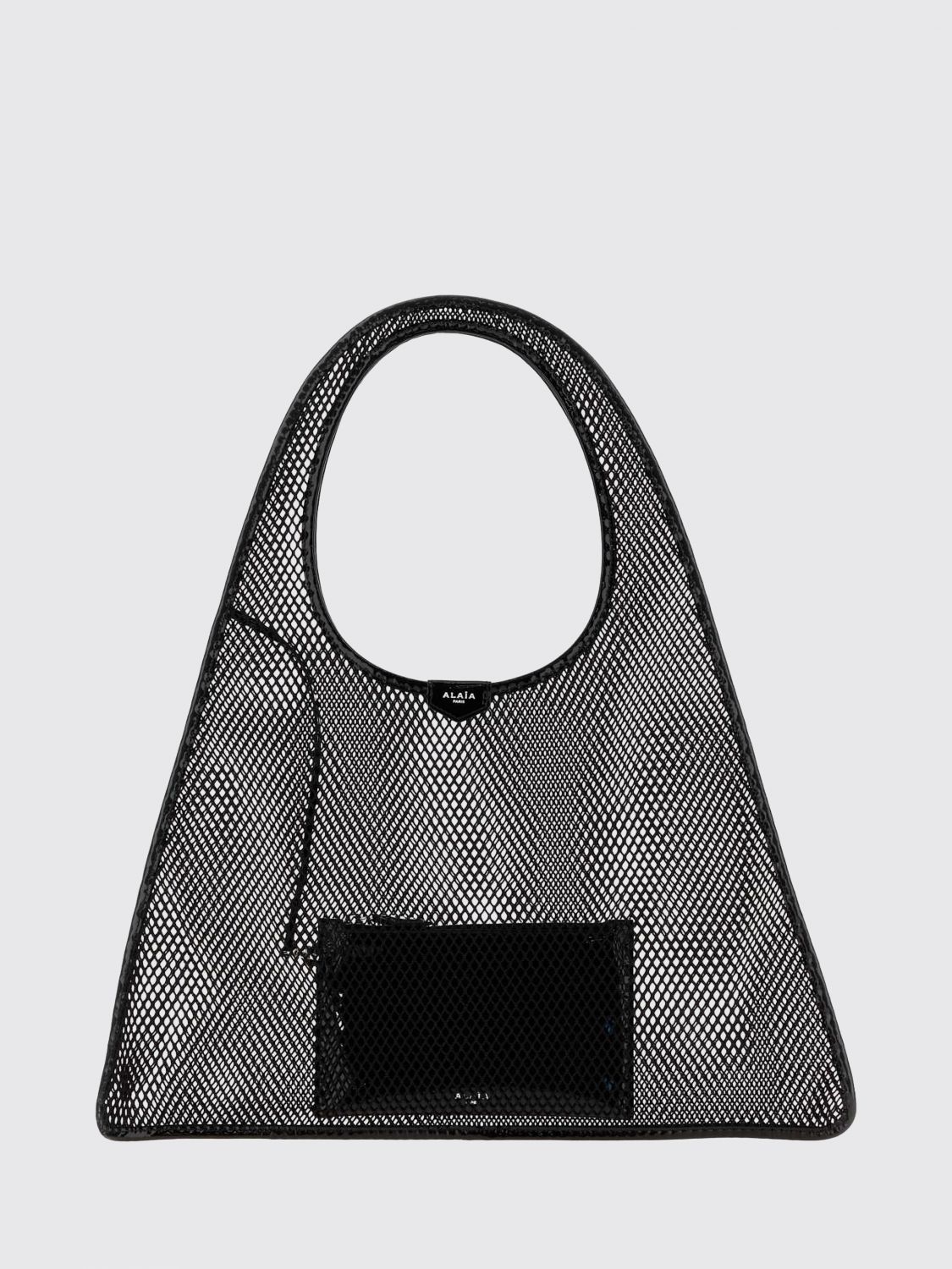 one piece perforated polyester tote bag with leather trim