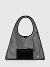 one piece perforated polyester tote bag with leather trim