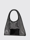 one piece perforated polyester tote bag with leather trim