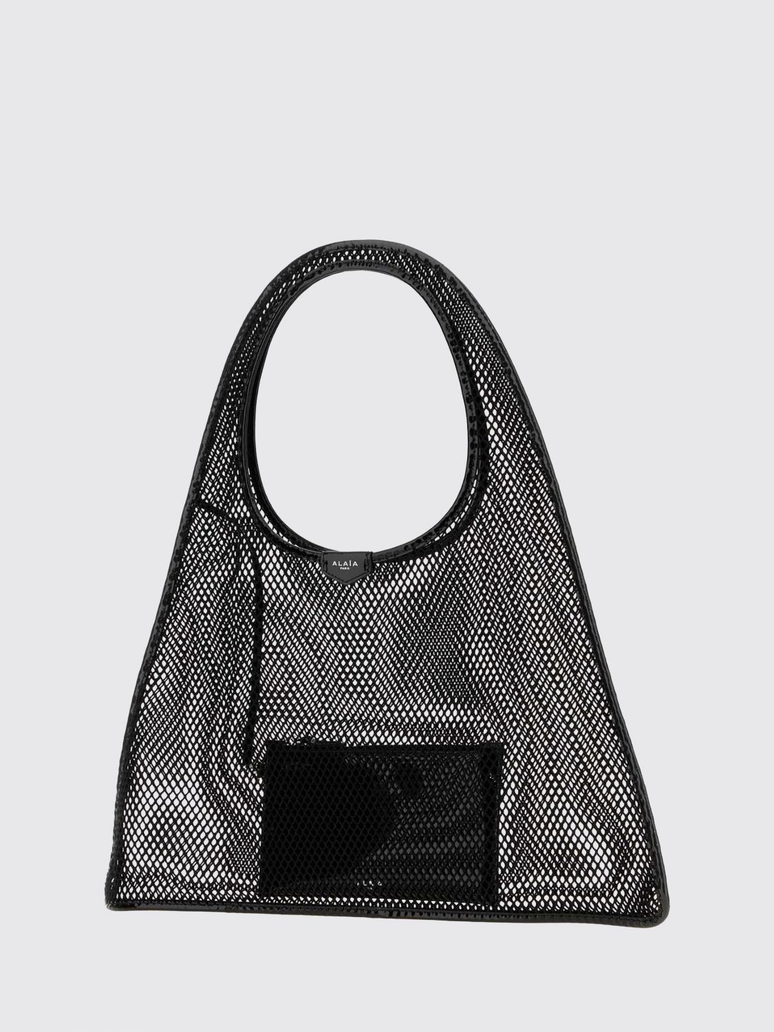 one piece perforated polyester tote bag with leather trim