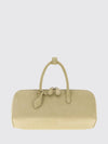 delta handbag in nubuck with double handle and logo charm