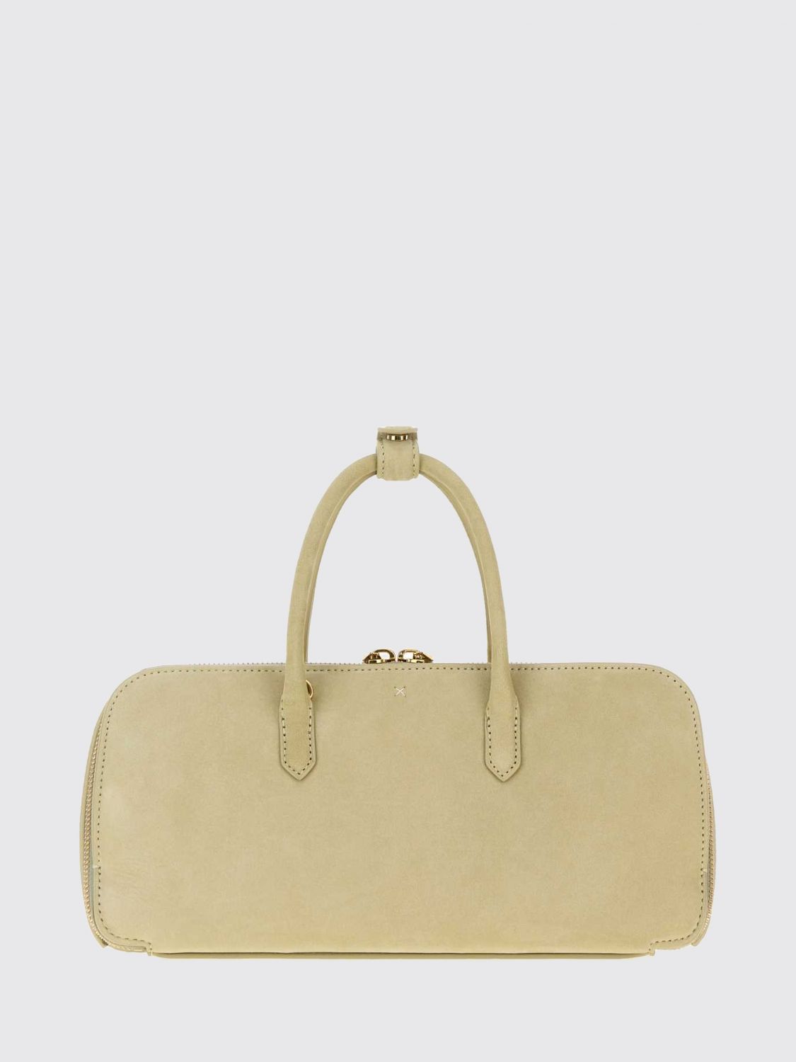 delta handbag in nubuck with double handle and logo charm