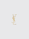 iconic ysl monogram brooch in gold-finish brass