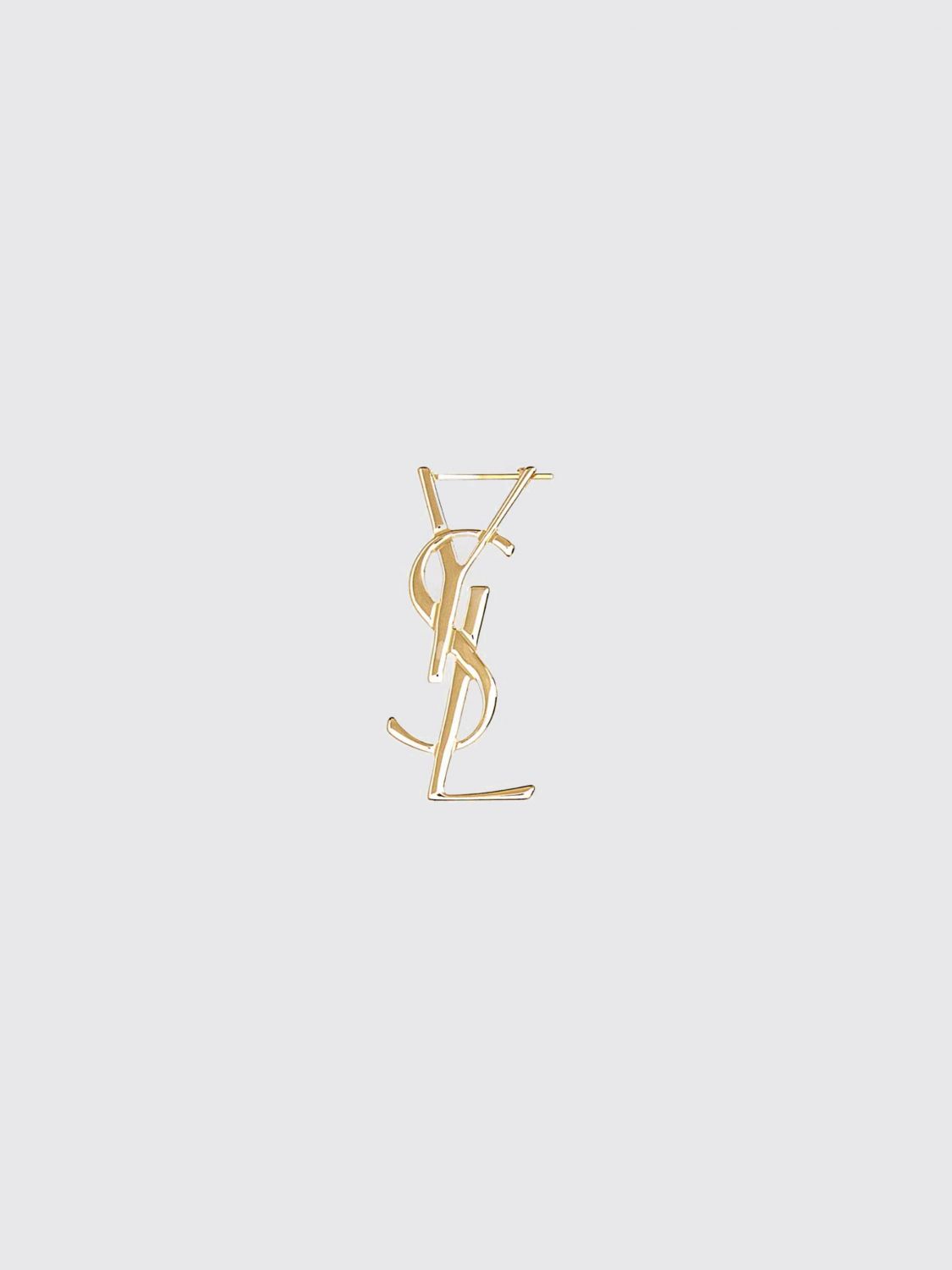 iconic ysl monogram brooch in gold-finish brass