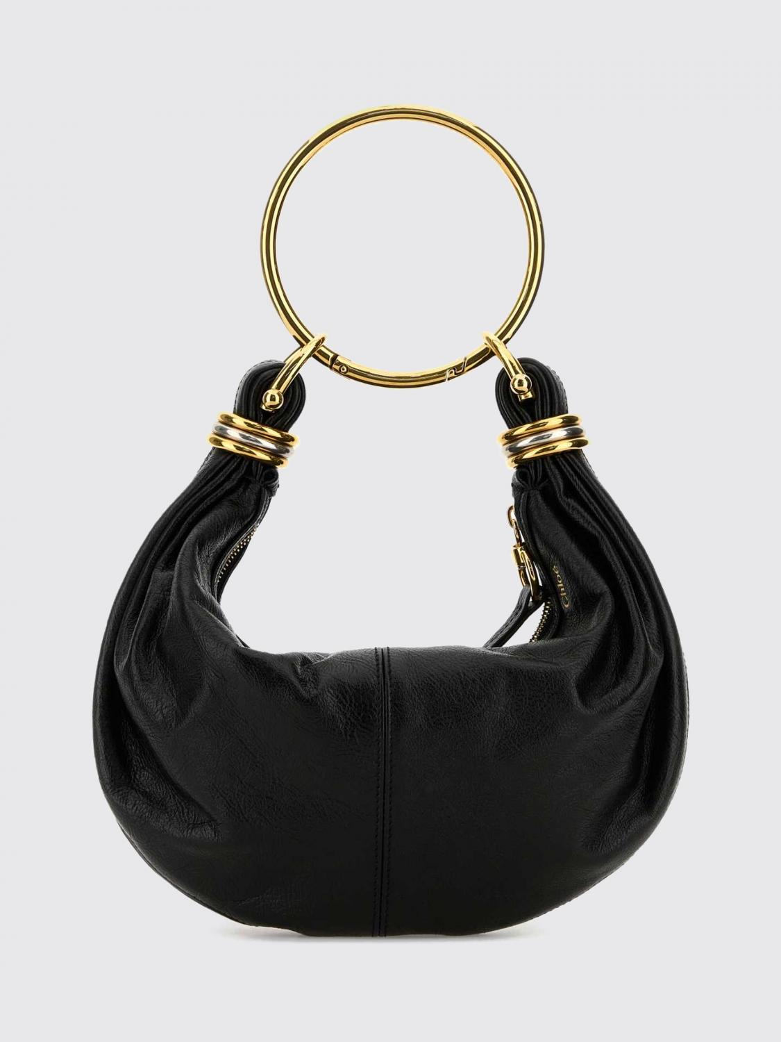 chloé bracelet smooth calfskin leather handbag with metallic handle