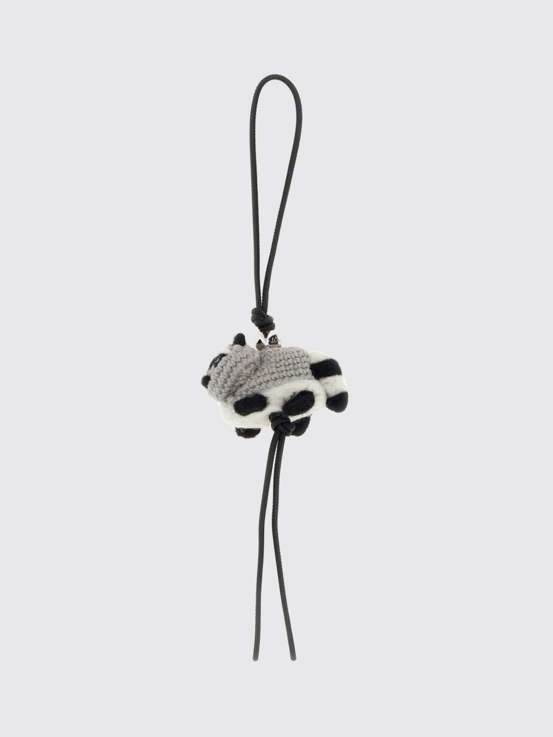 raccoon keychain in raccoon shape in wool felt and calfskin