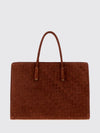 barbara woven suede leather shoulder bag