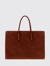 barbara woven suede leather shoulder bag
