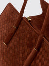 barbara woven suede leather shoulder bag