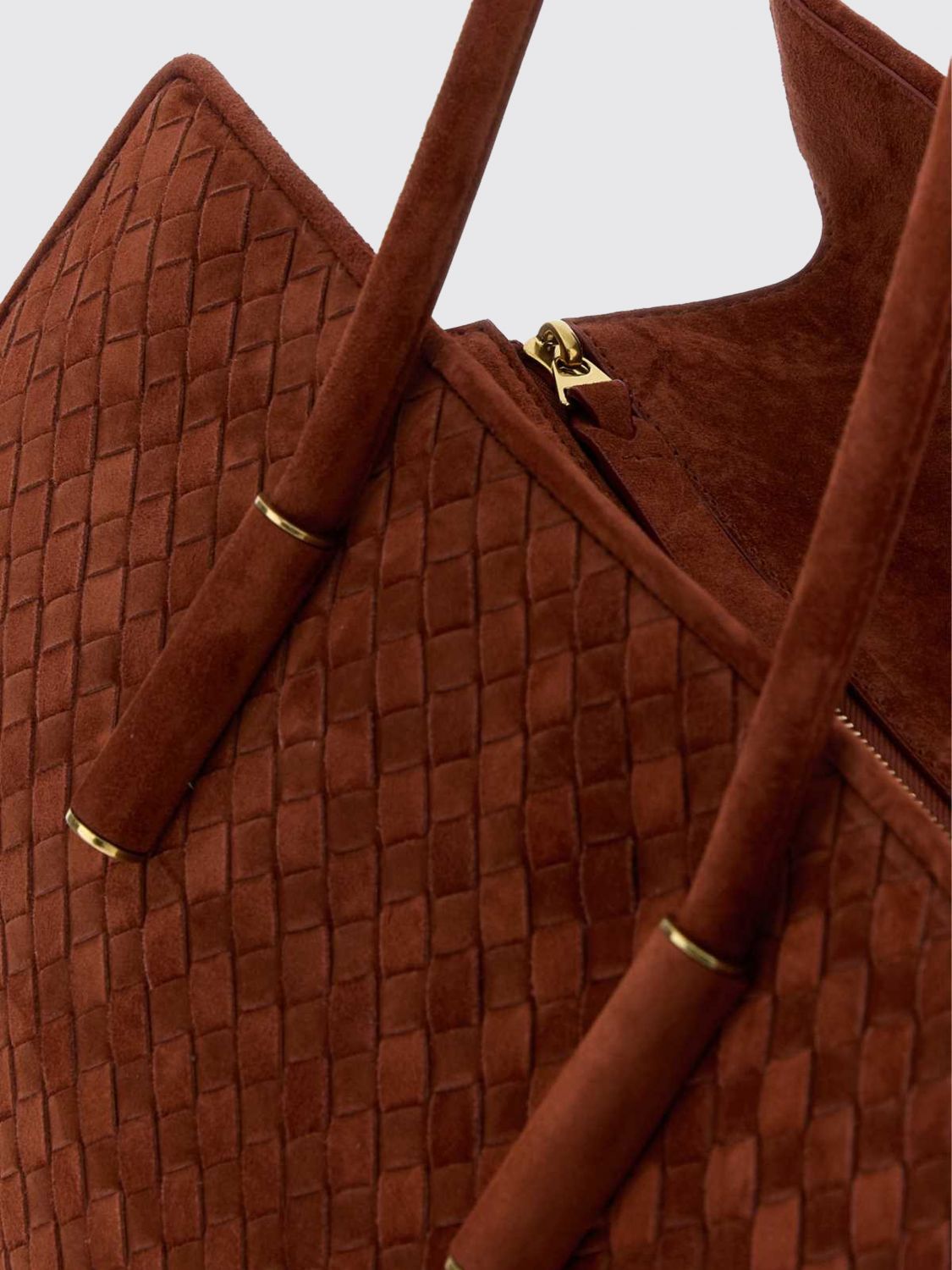 barbara woven suede leather shoulder bag