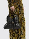 sphynx ruched lambskin leather handbag