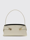 hug east-west leather shoulder bag with gancini buckle