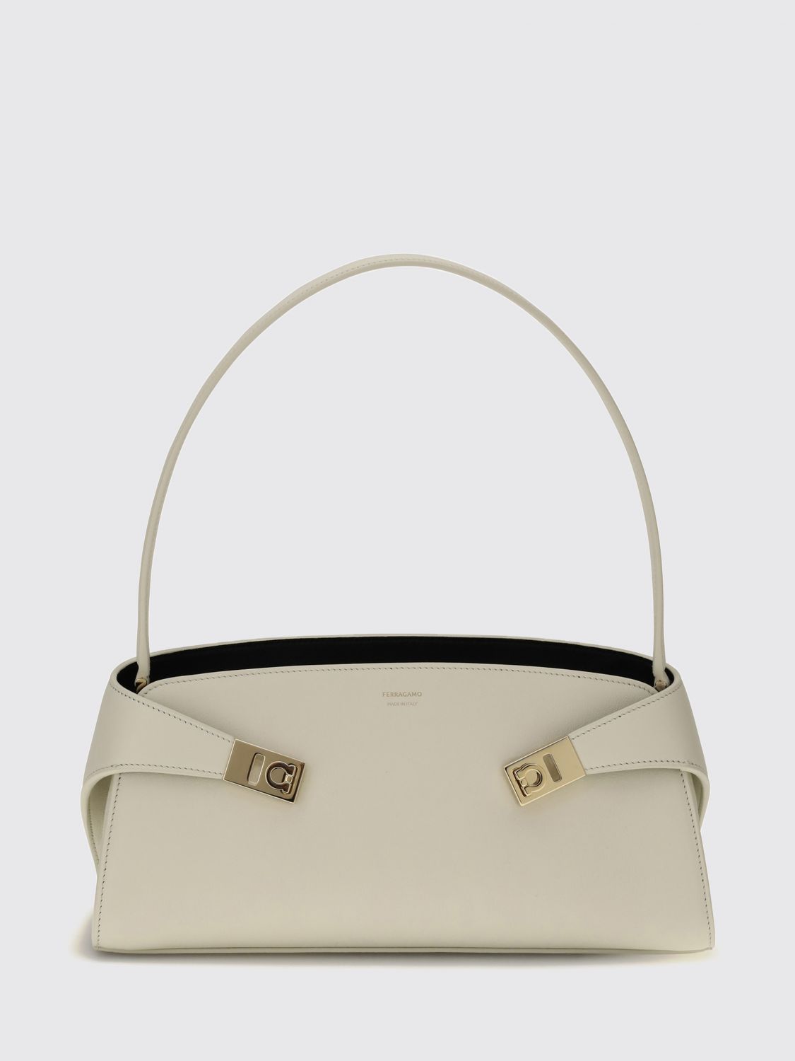 hug east-west leather shoulder bag with gancini buckle