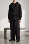the black velvet zip y-3 hoodie