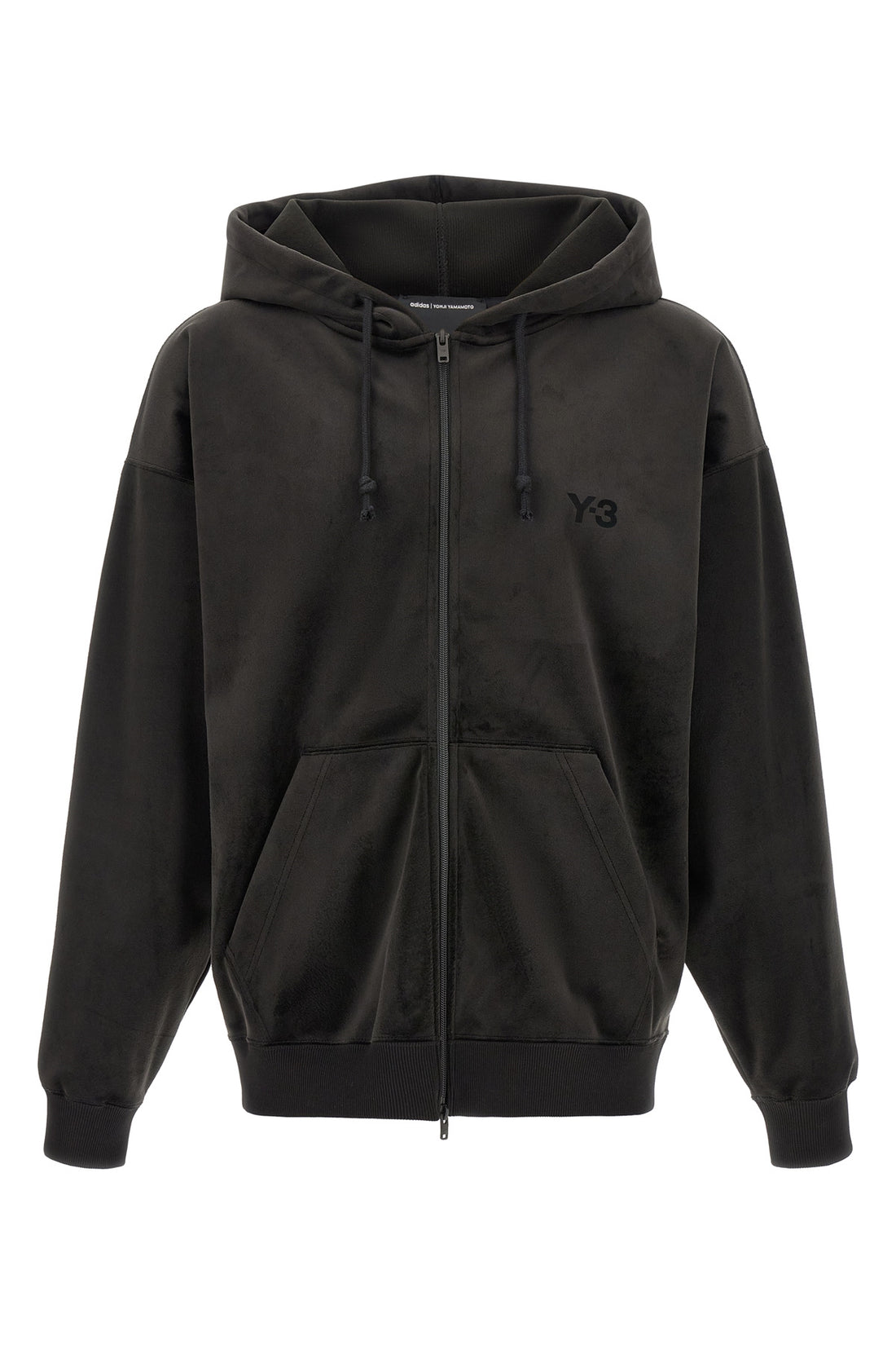 Y-3 L the black velvet zip y-3 hoodie