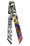 the versace bandeaux ribbon in pure silk twill stands out for its elongated silh