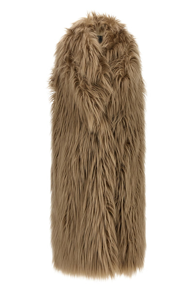 ice long vest in long-haired faux fur