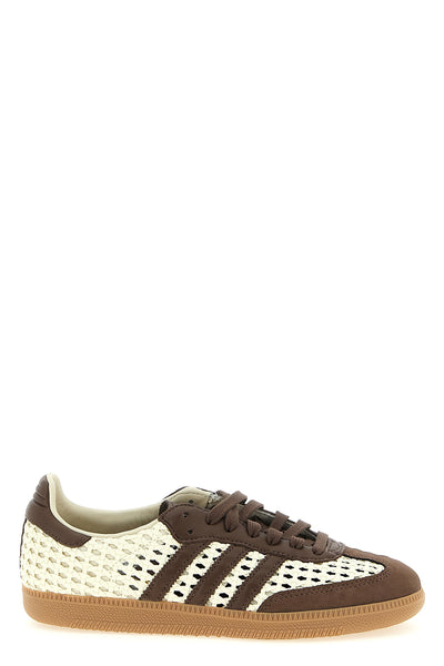 samba og sneakers in smooth leather and woven leather