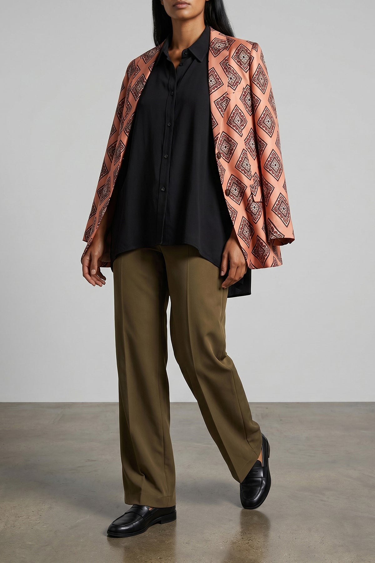 single-breasted silk blazer