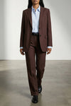 america single-breasted blazer in viscose and linen blend