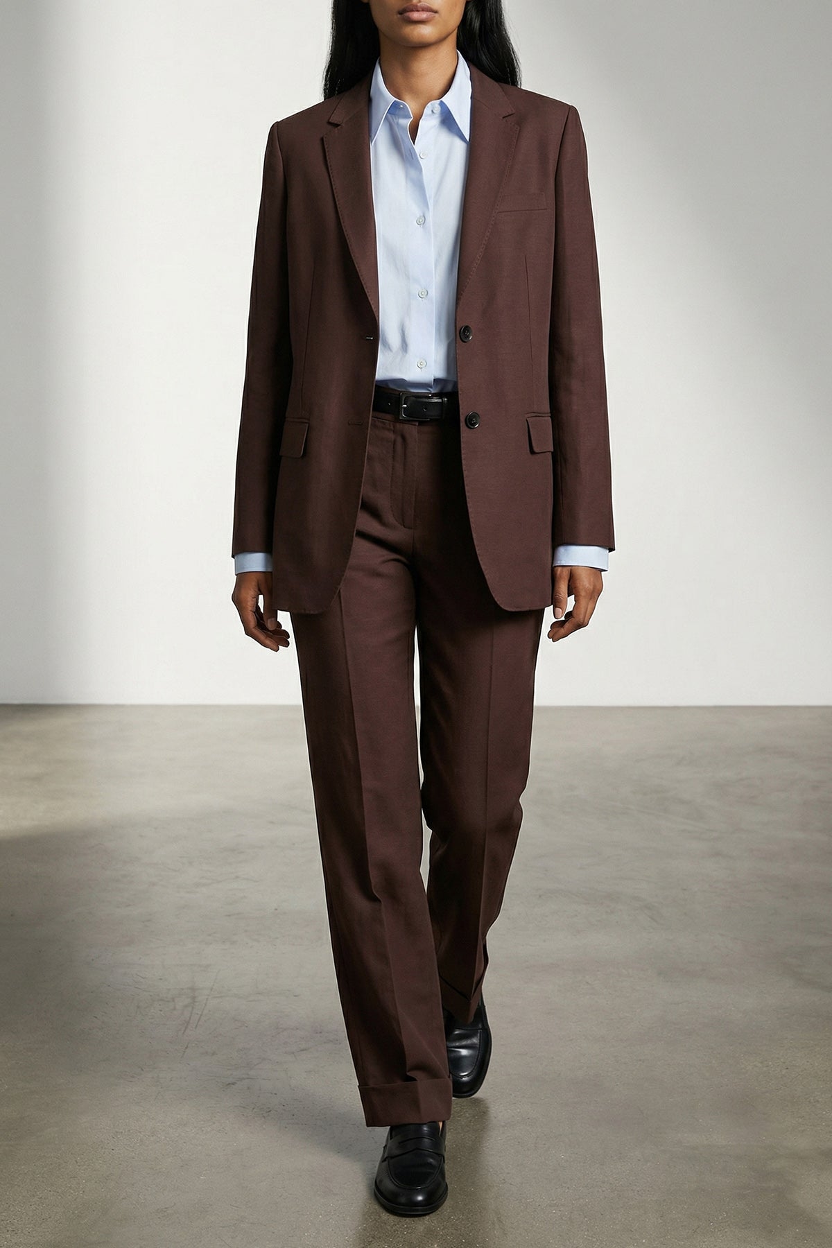 america single-breasted blazer in viscose and linen blend