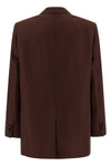 america single-breasted blazer in viscose and linen blend