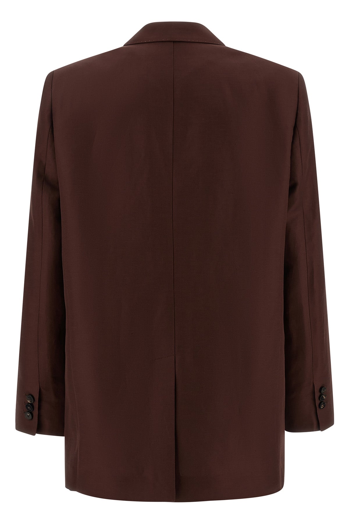america single-breasted blazer in viscose and linen blend