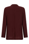 double-breasted georgette blazer