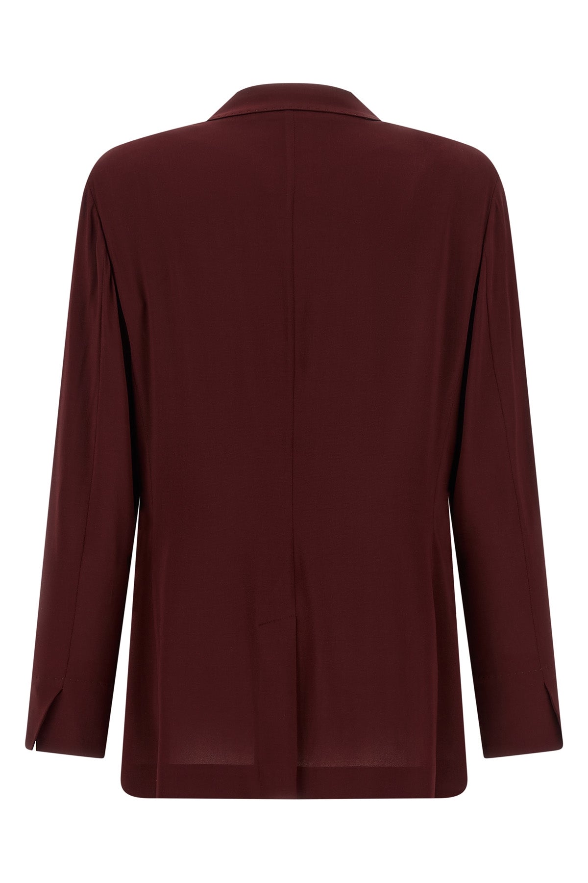 double-breasted georgette blazer