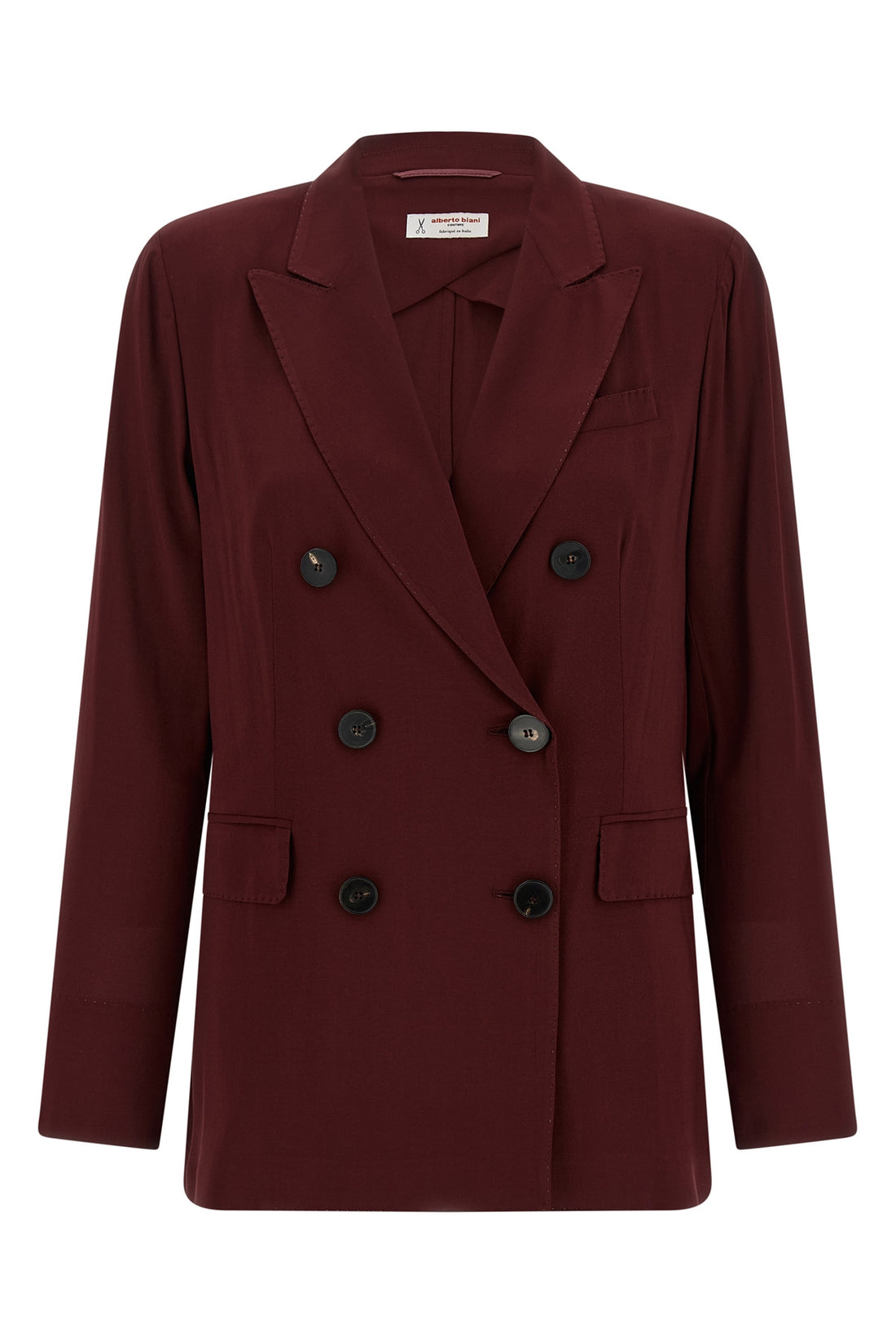 ALBERTO BIANI 44 double-breasted georgette blazer
