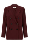 double-breasted georgette blazer