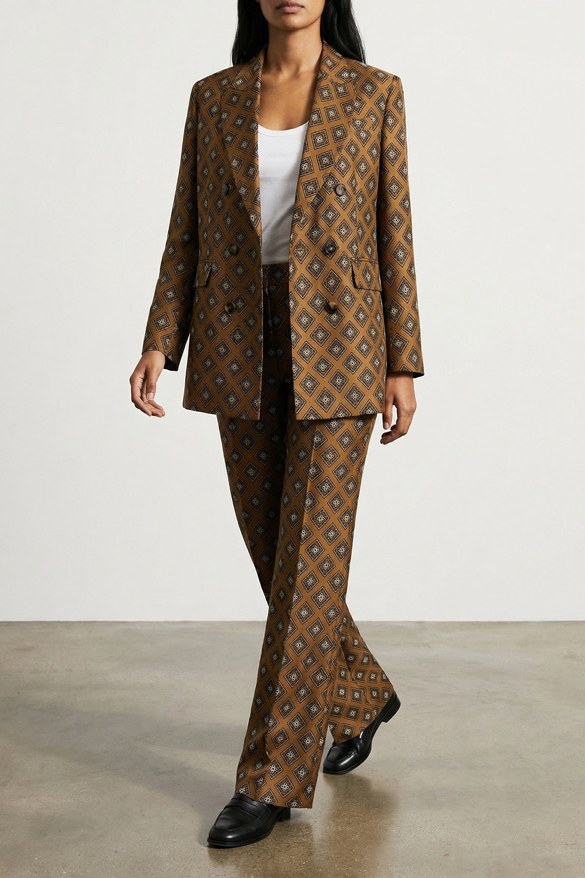 double-breasted silk tie blazer