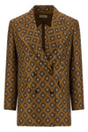 double-breasted silk tie blazer