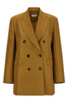 double-breasted blazer in viscose and linen blend