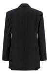 double-breasted blazer in viscose and linen blend