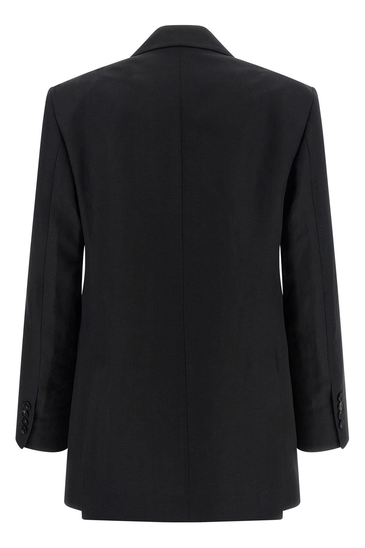 double-breasted blazer in viscose and linen blend