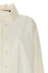 shaped membrane shirt in crinkled japanese washi paper blend