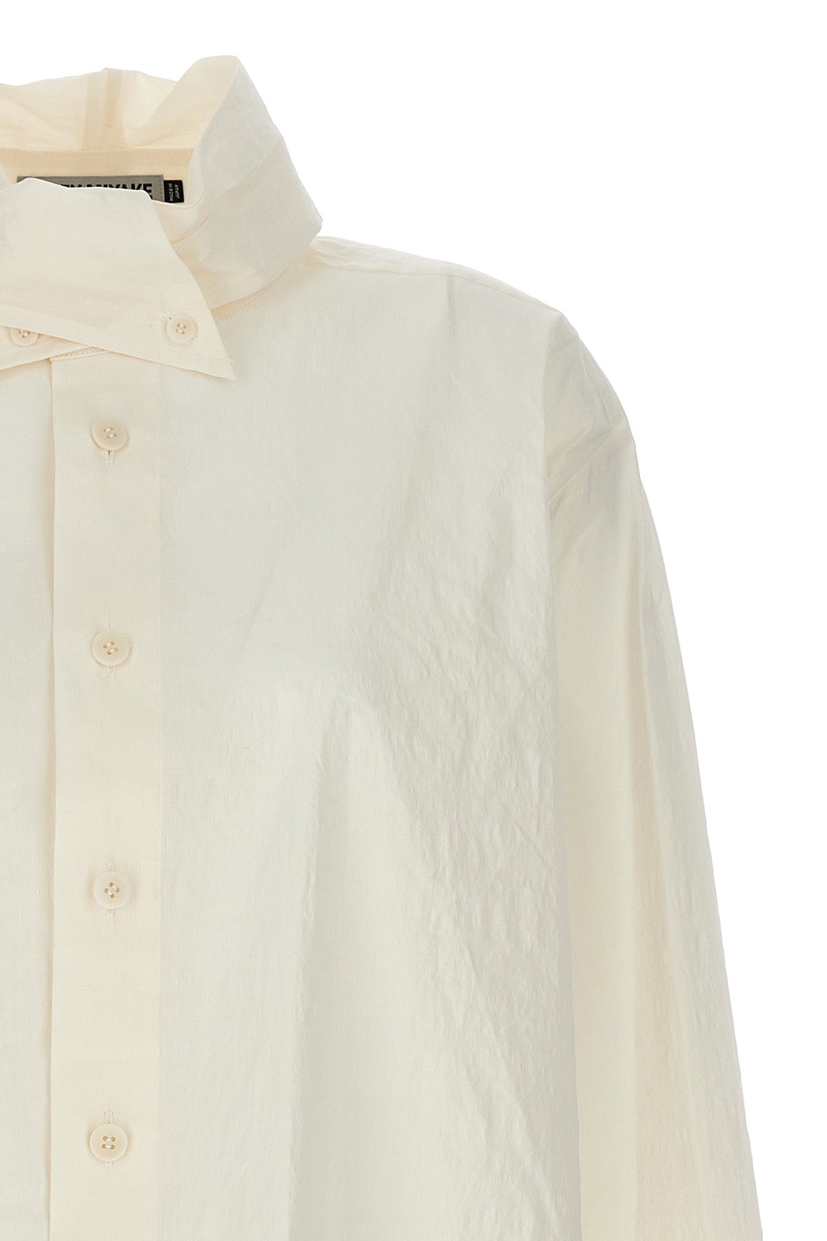 shaped membrane shirt in crinkled japanese washi paper blend