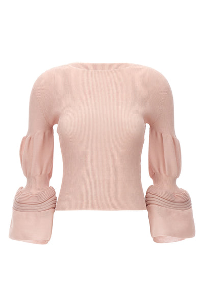 assemblage branch ramie blend knit top