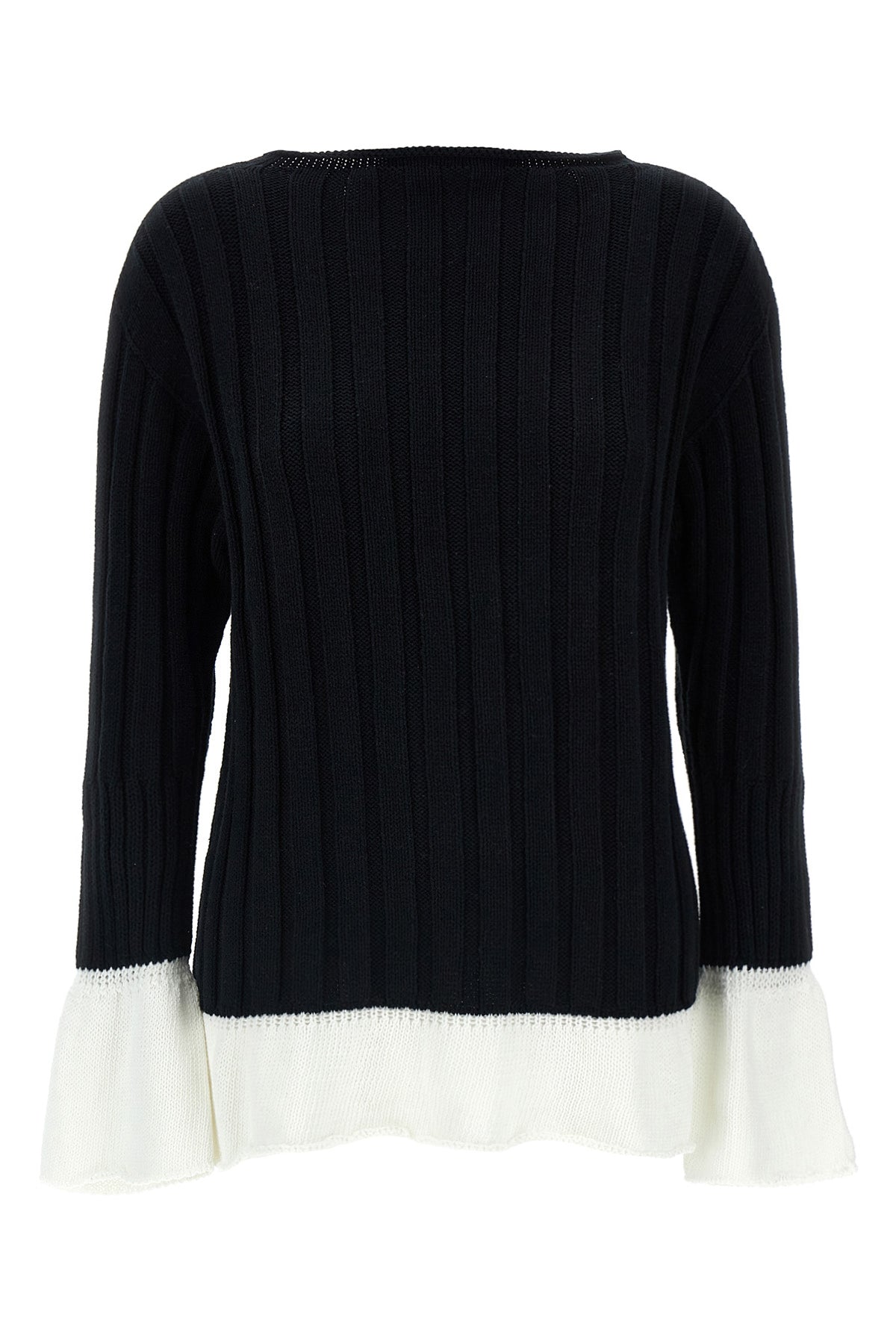 behind the scenes ribbed cotton sweater