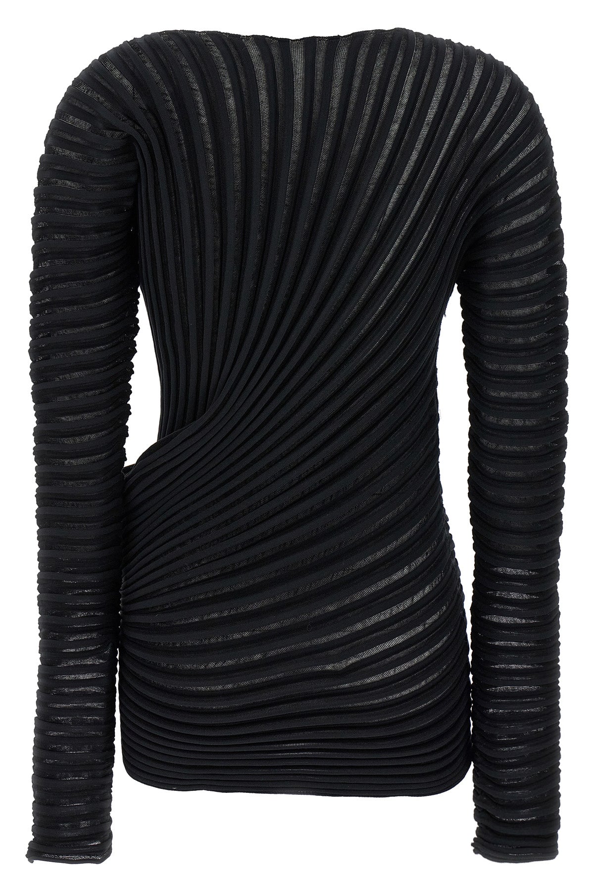stream pleated knit top