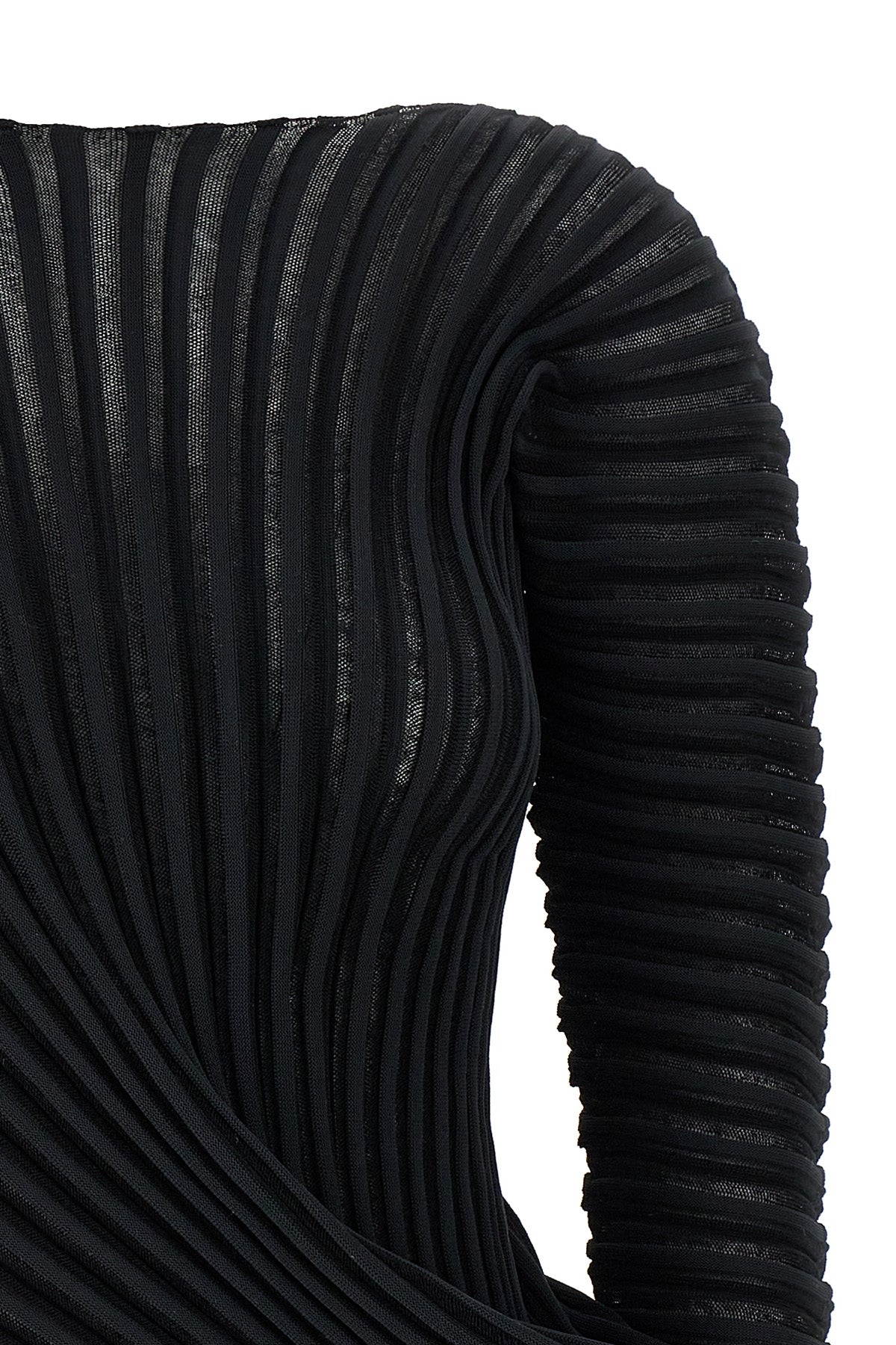 stream pleated knit top