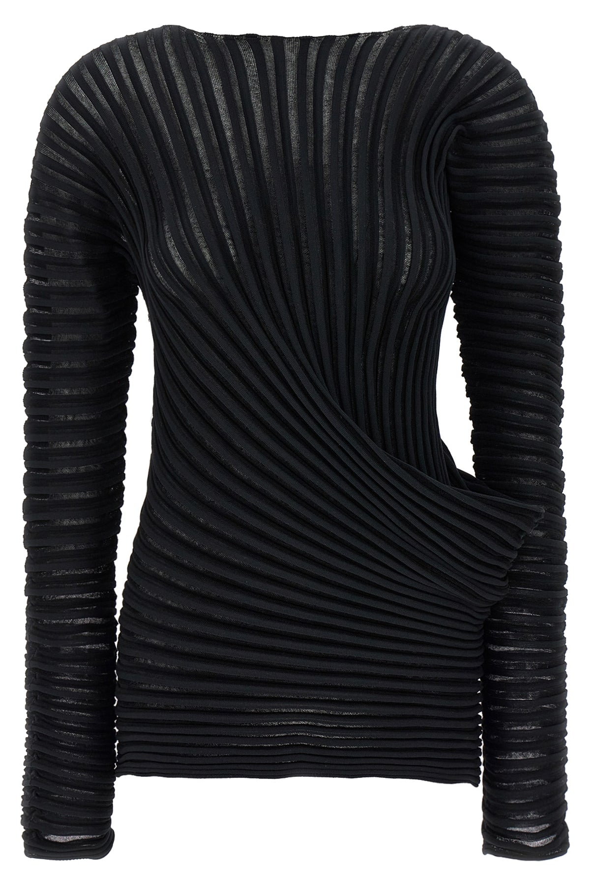 stream pleated knit top