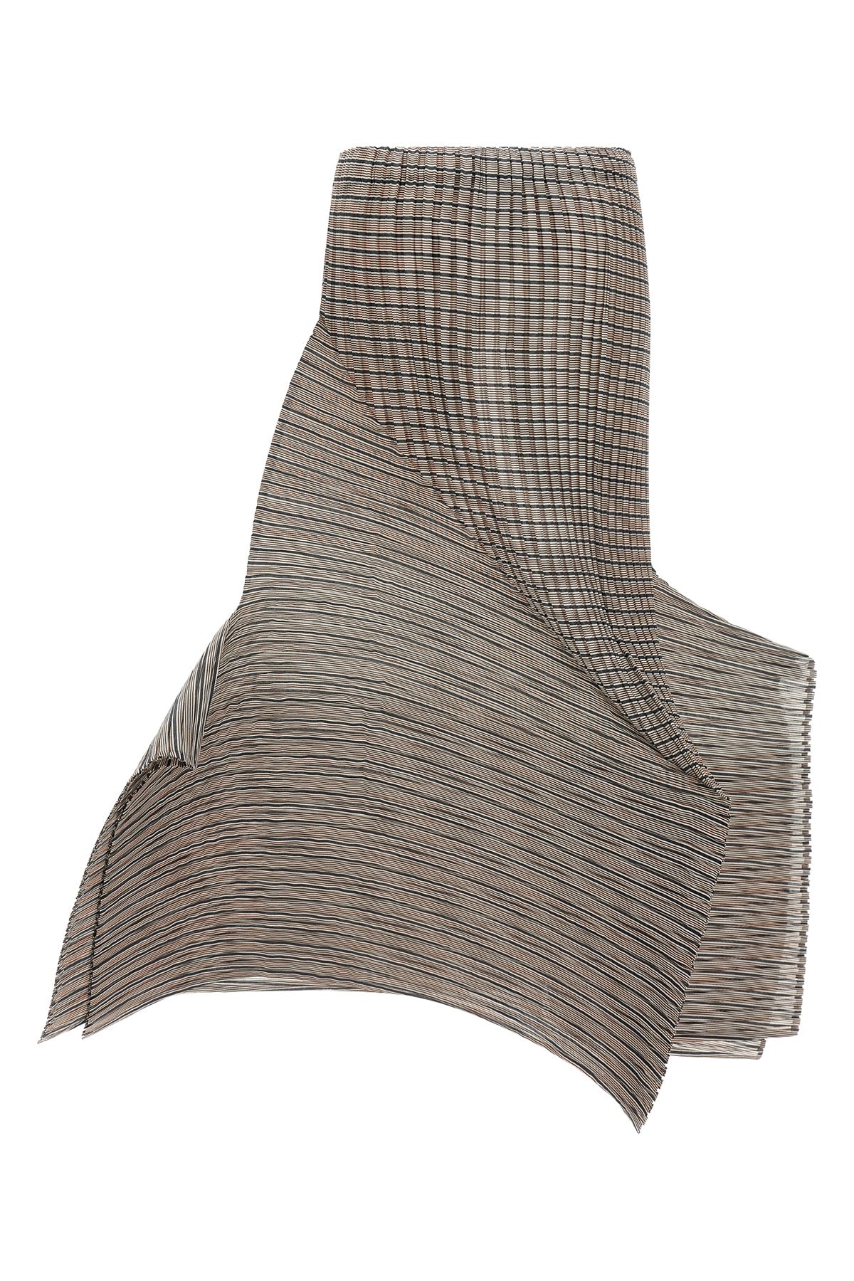 long generic stripes (machine pleats) skirt in semi-transparent pleated fabric