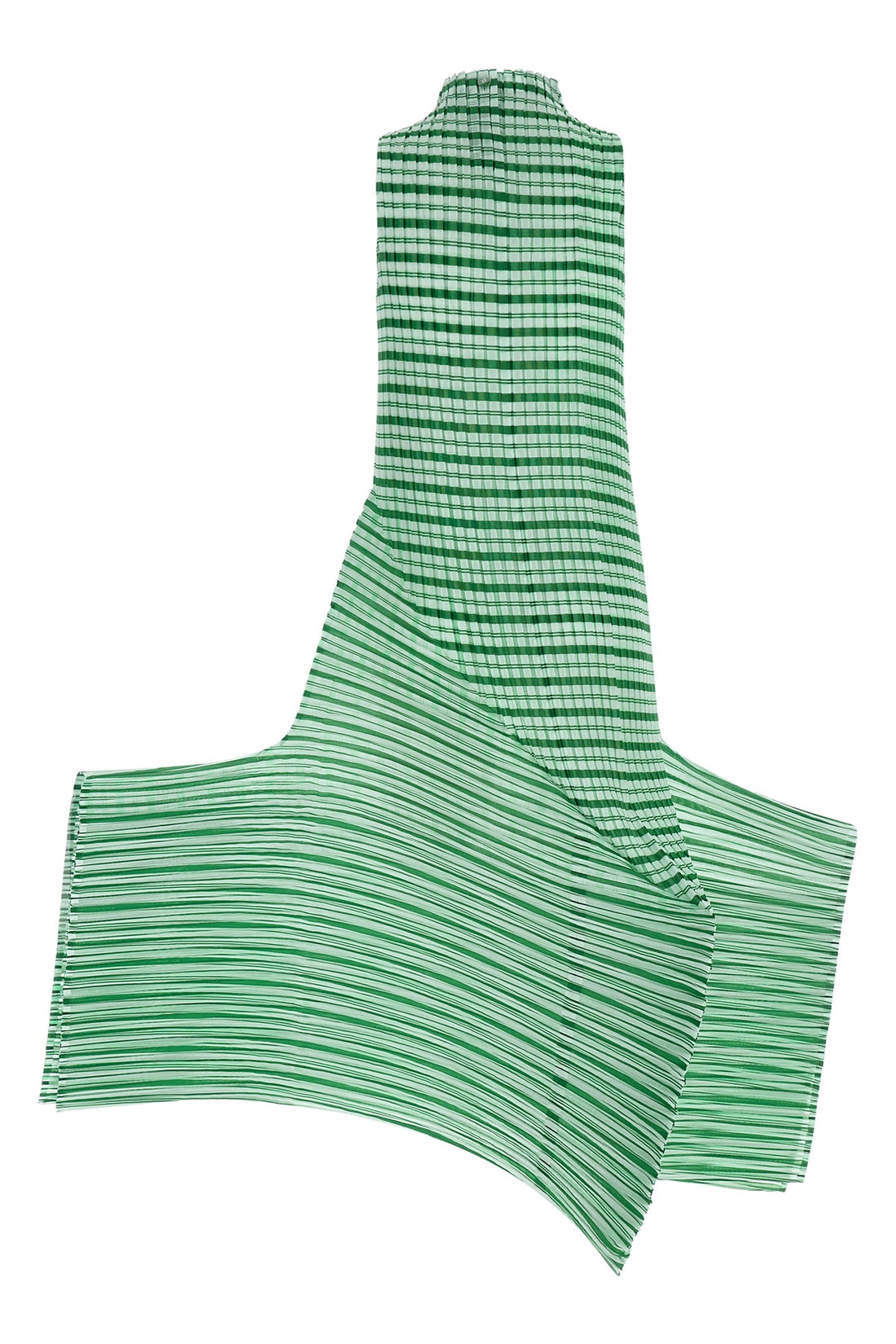 ISSEY MIYAKE 2 long generic stripes (machine pleats) dress in semi-transparent pleated fabric