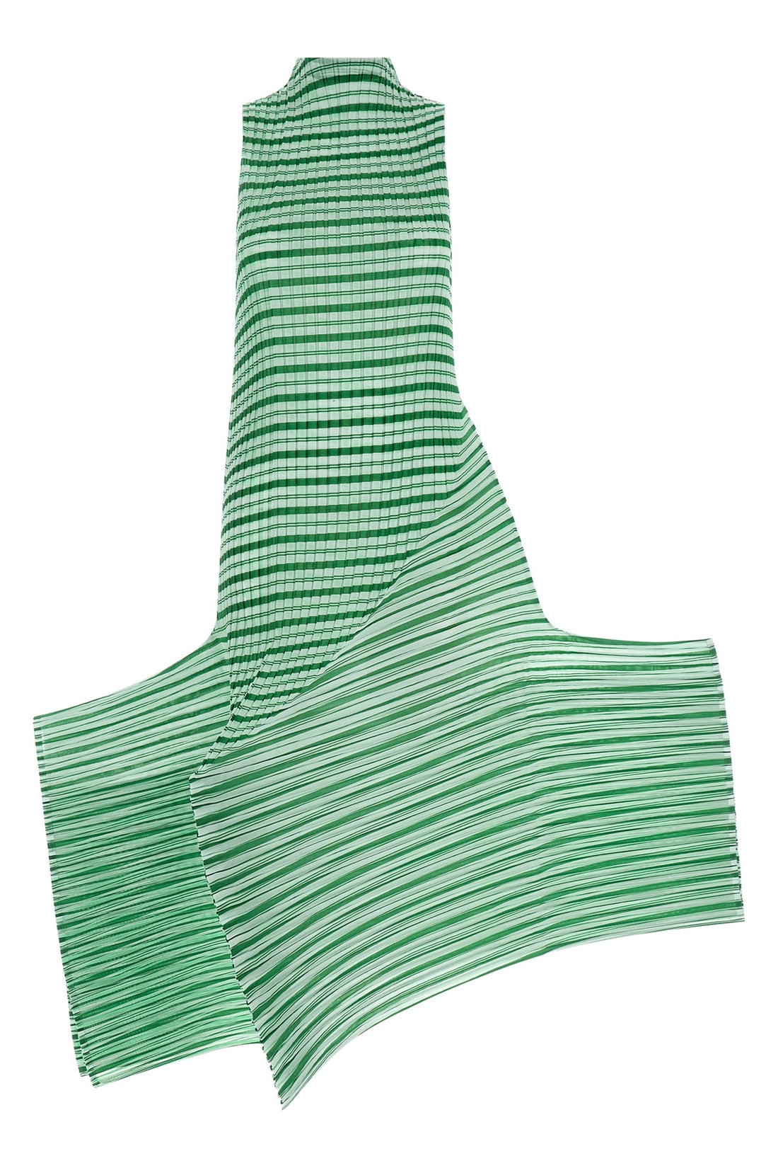 ISSEY MIYAKE 2 long generic stripes (machine pleats) dress in semi-transparent pleated fabric